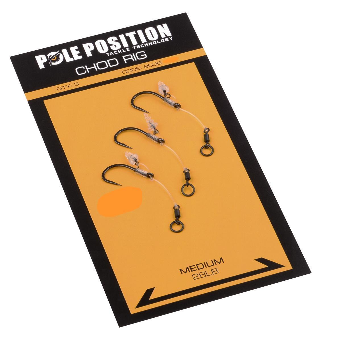 Pole Position Chod Rig; Sz. 4; 28 Lb.; Qty. 3