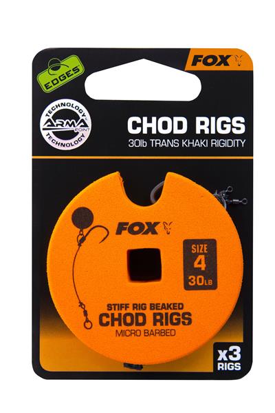 Fox Chod Rig Gr. 4, 30 lb, Micro Barbed, 3 Stück