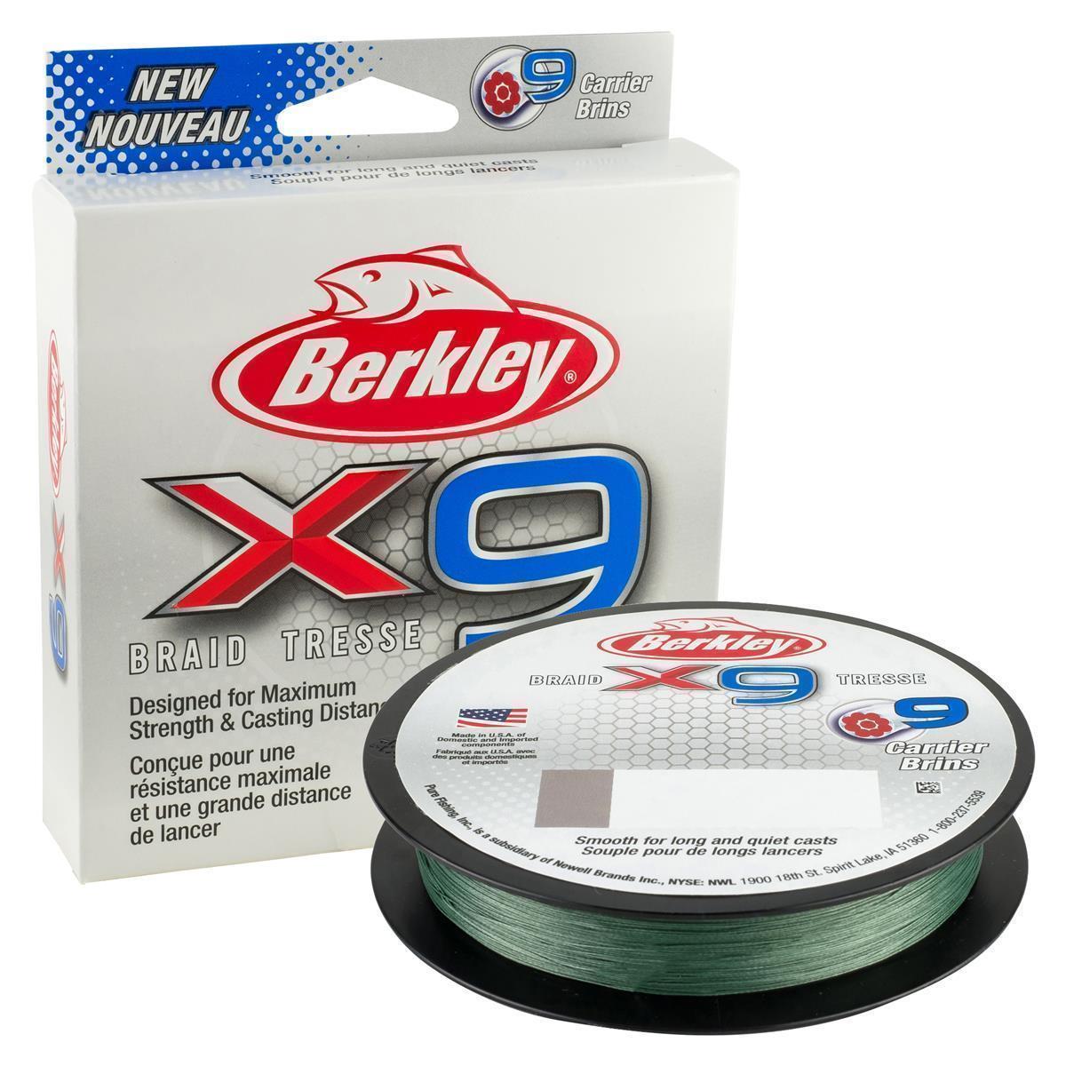 Berkley X9 Braid; 0,25 mm; 27,0 Kg.; 150 m; Low-Vis Green
