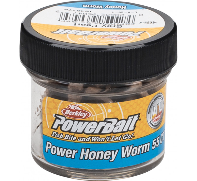 Berkley PowerBait Honey Worm; Grey Pearl