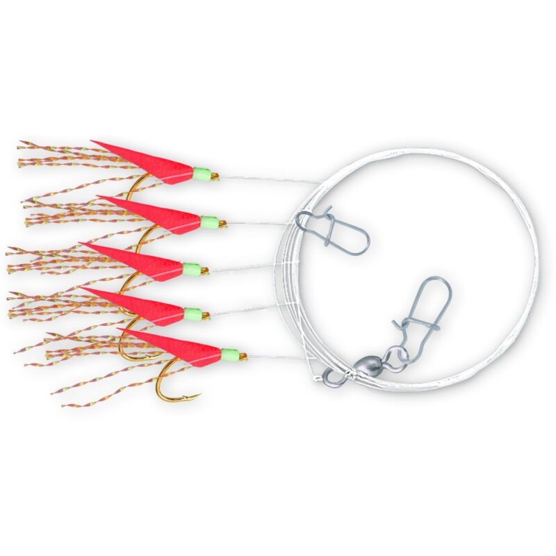 Zebco Holografix Rig Glow in the Dark Orange 0,40 mm / # 8 / 5 Haken