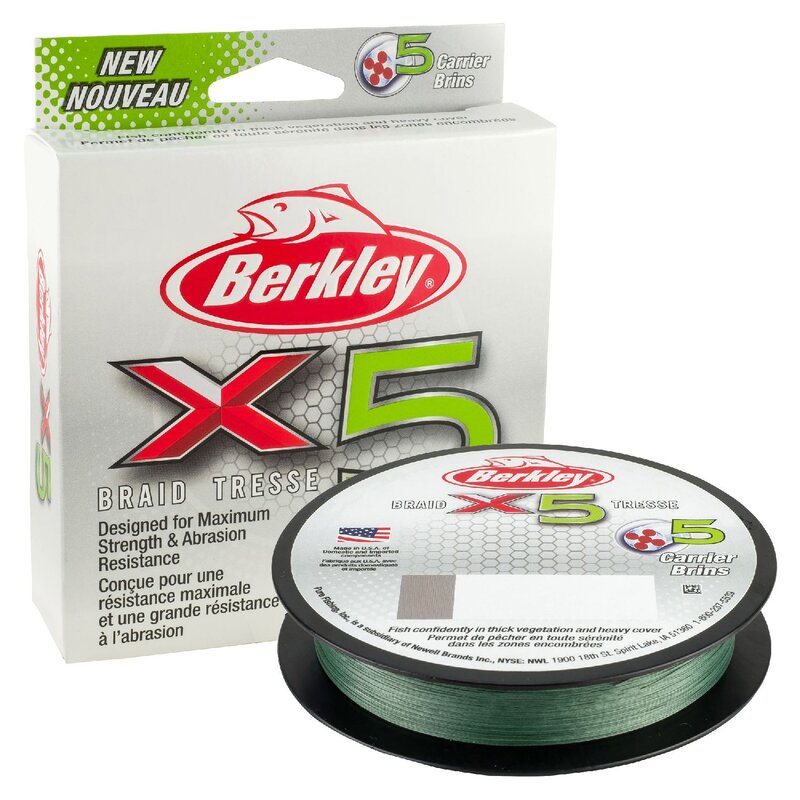 Berkley X5 Braid Low-Vis-Green; 300 m; 0,20 mm; 20,6 Kg.