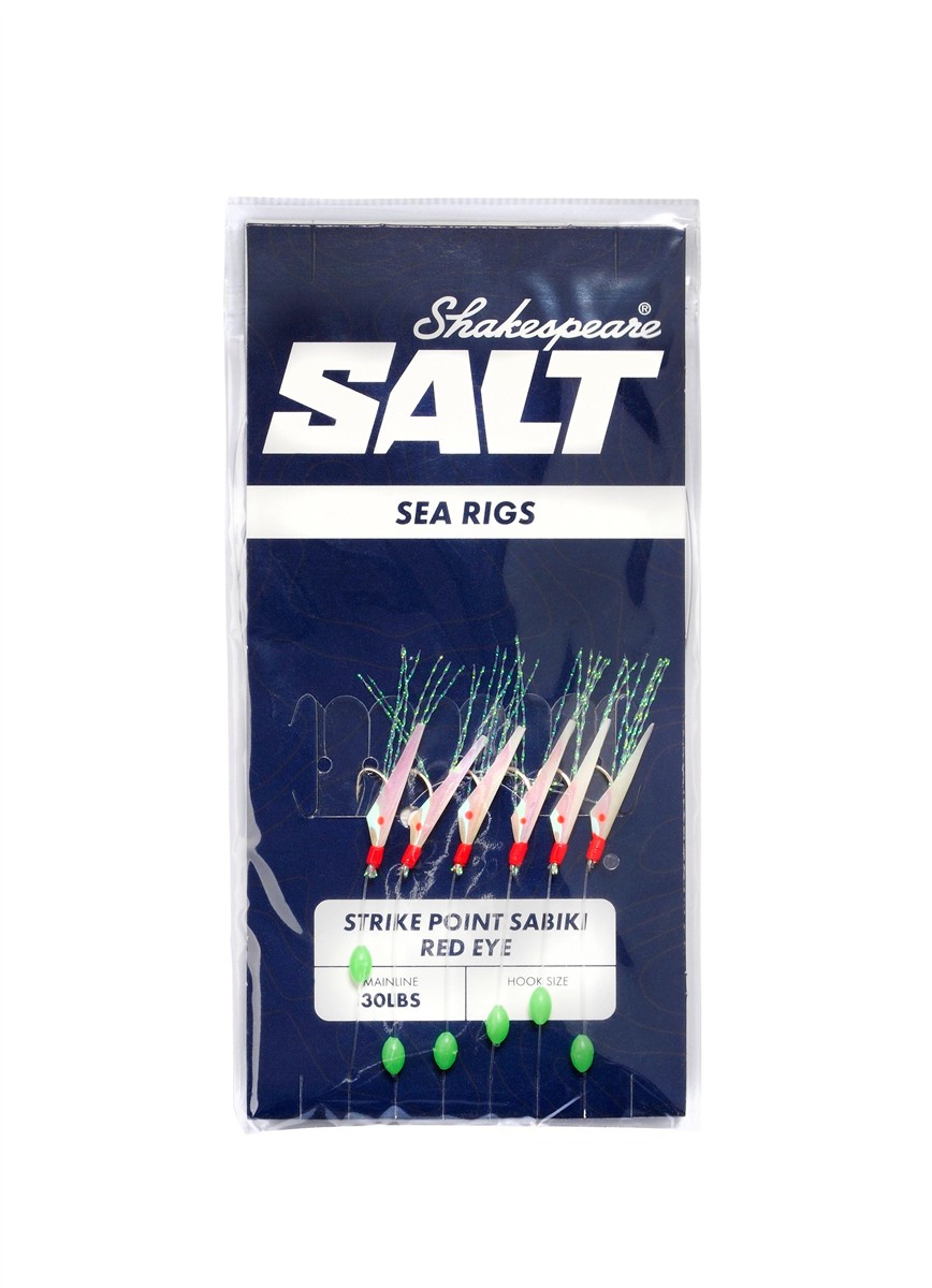 Shakespeare Strike Point Sabiki Red Eye SALT Rig; 8; 30 Lbs.