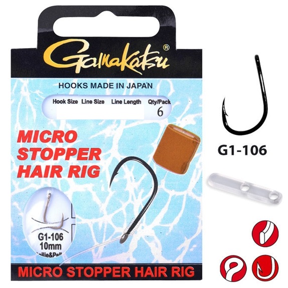 Gamakatsu BKS-Micro Stopper Hair Rig; Gr. 10; 0,20 mm; 15 cm; 6 Stück