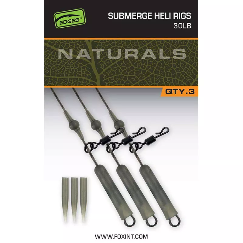Fox Naturals Submerge Heli Rigs 30lb Qty. 3