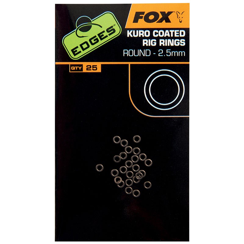 Fox Edges Kuro Rig Rings round; 2,5 mm; Qty. 25