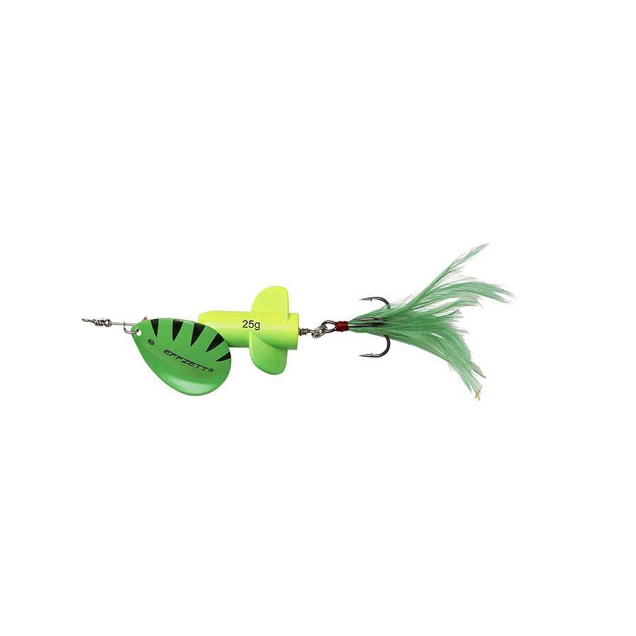 DAM EFFZETT® RATTLIN’ SPINNERS; Fluo Yellow / Green; Gr. 6; 13 cm; 25 gr.