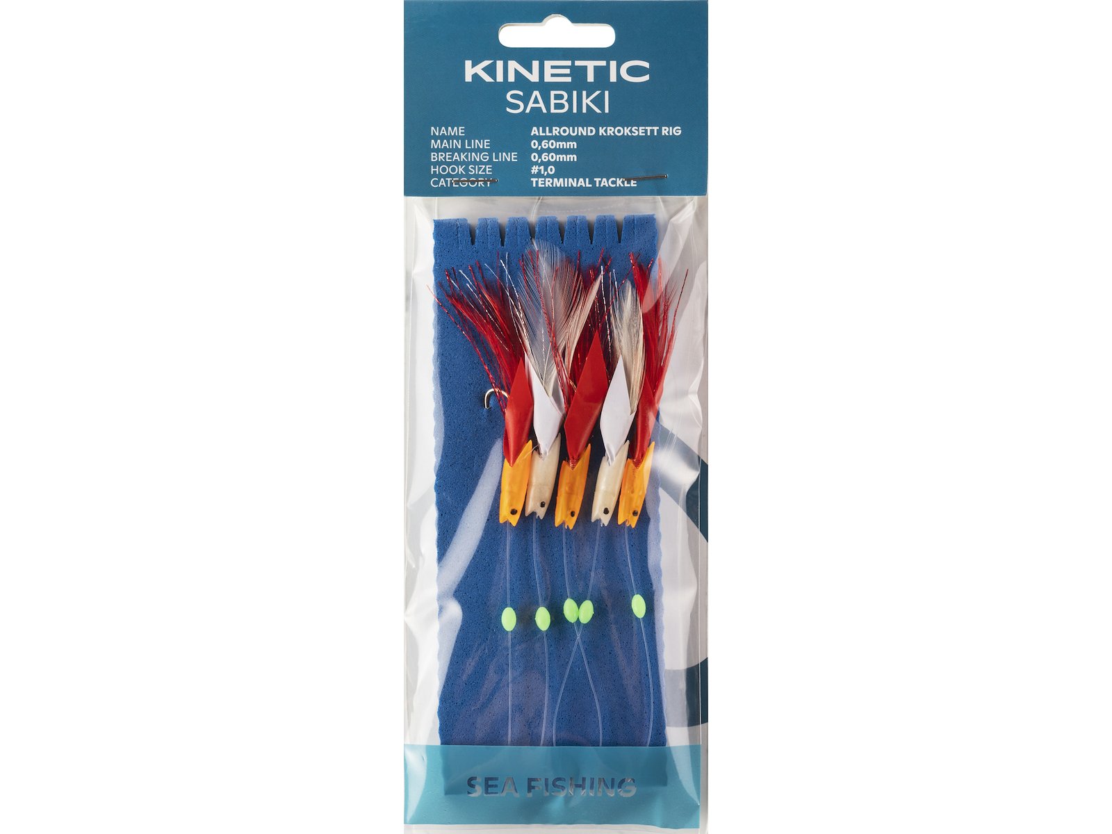 Kinetic Sabiki Allround Kroksett #1/0 Red / White