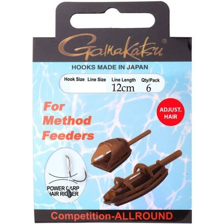 Gamakatsu BKD-Method Feeder Hair Competition Allround ; Gr.10; 0.25 mm; 12 cm; 6 Stück