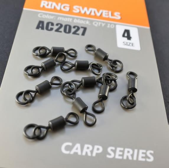 Life Orange Ring Swivels; matt black; Gr. 4