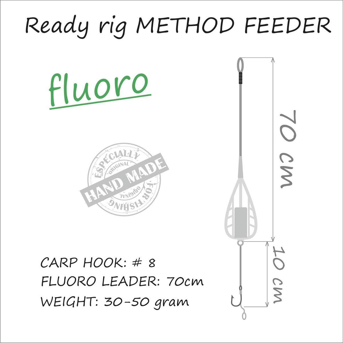 Life Orange Carp Rig Method Feeder (Fluorocarbon); Hook Gr. 8; 50 gr.