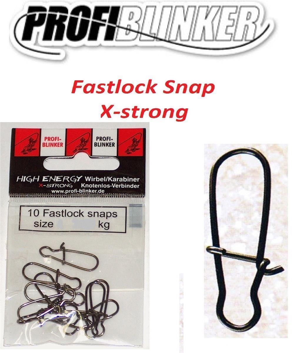 Profi Blinker Fastlock Snaps; Größe 14; 10 Stk. (21,5 kg) Schwarz