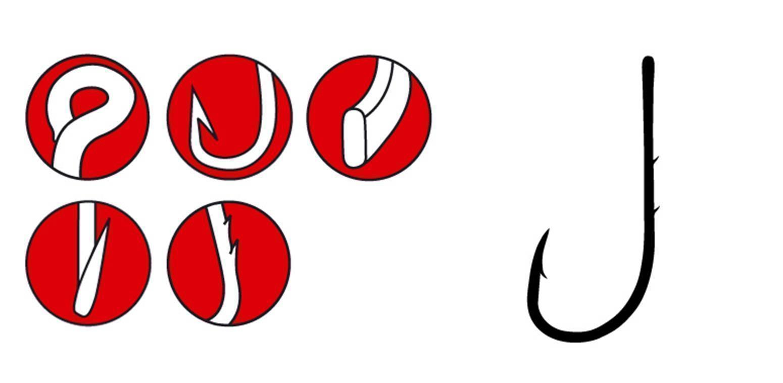 Gamakatsu Wurmhaken LS-5213N mit Öhr; Gr. 2; 25 Stück