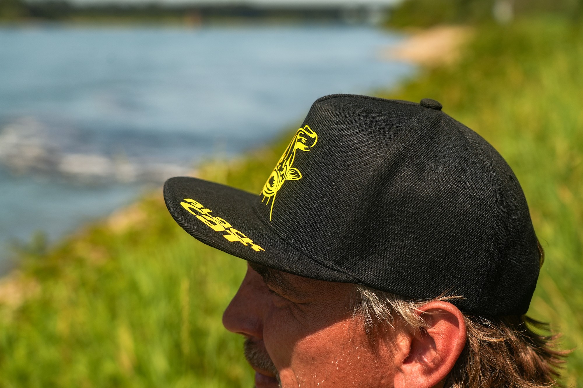 Black Cat Flat Peak Cap