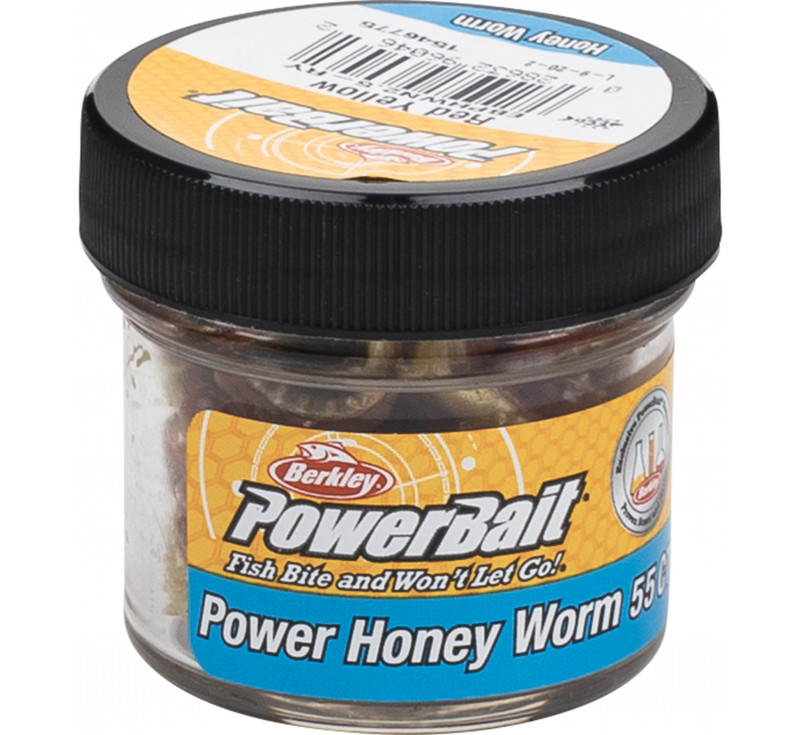 Berkley PowerBait Honey Worm; Red Yellow