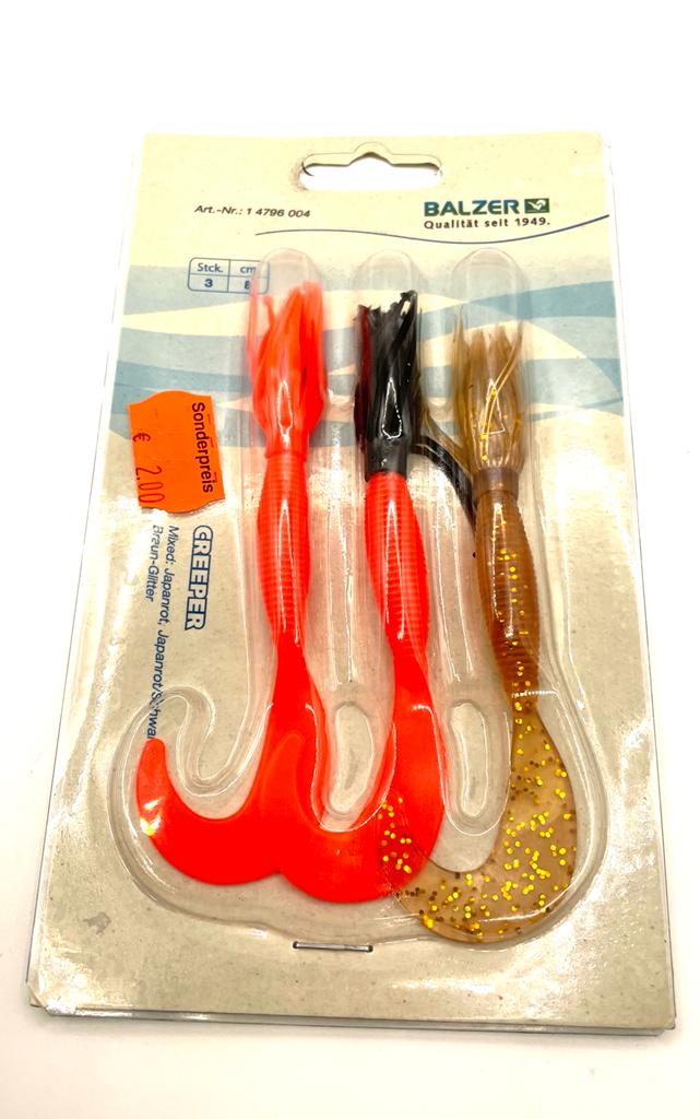 Balzer Creeper Ersatzgummi 8 cm, 3 Stück, Mixed