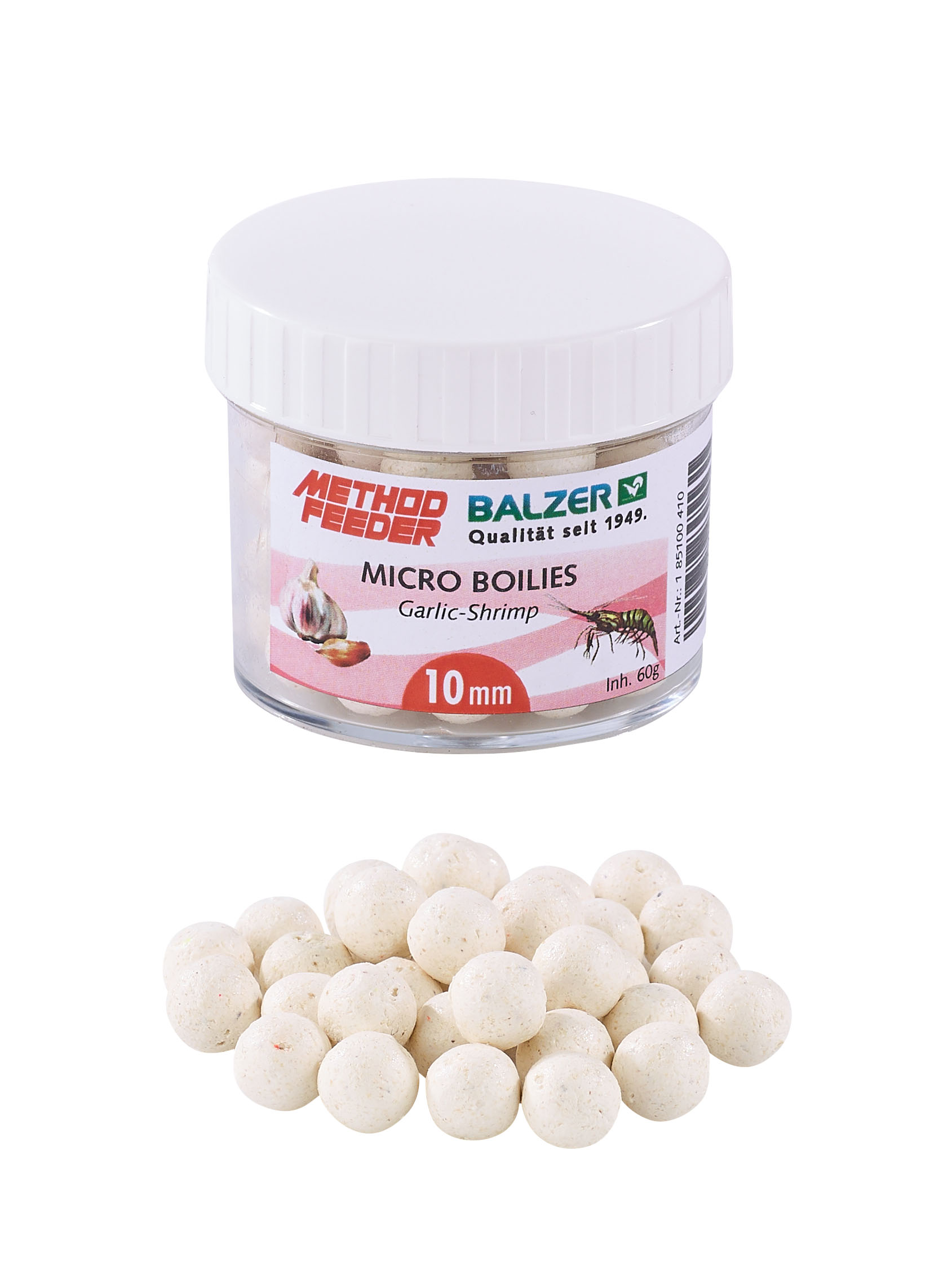 Balzer Method Feeder Boilies 10 mm Weiß-Knoblauch Shrimp Balzer Method Feeder Boilies 10 mm Weiß-Knoblauch Shrimp