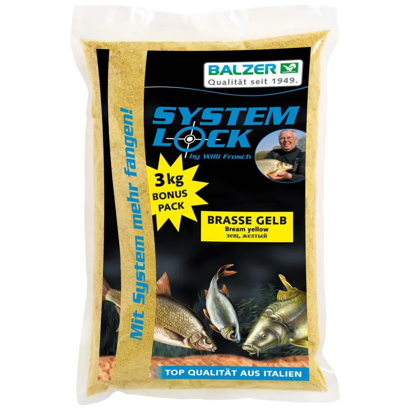 Balzer System Lock Futter; Brassen gelb; 3 Kilo