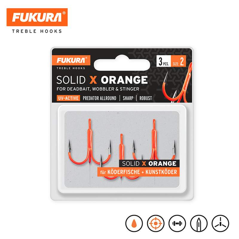 Lieblingsköder Fukura Solid X Orange; Größe 2; 3 Stück