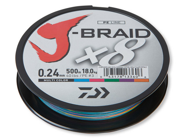 Daiwa J-Braid X8 0,51 mm; 300 m; 56 Kg; Multi Color