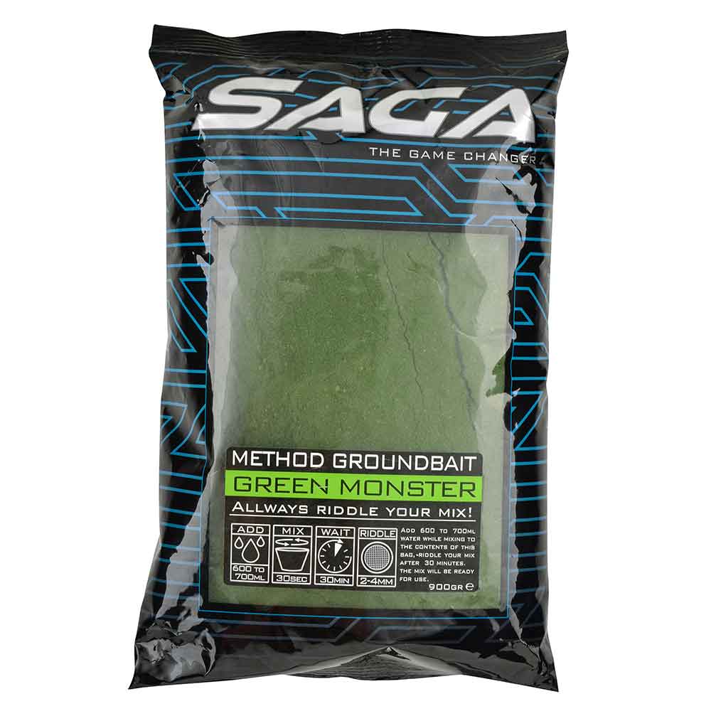 Saga Method Groundbait; Green Monster; 900 gr. Saga Method Groundbait; Green Monster; 900 gr.