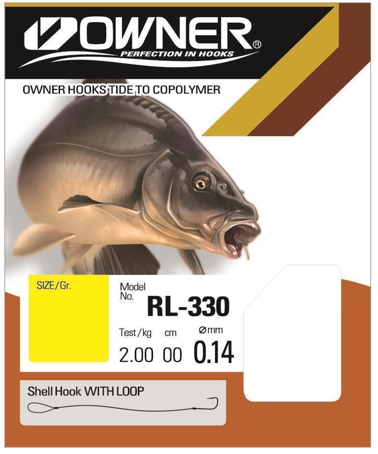 Owner Karpfenhaken Gold; Gr. 8; 9 Stück