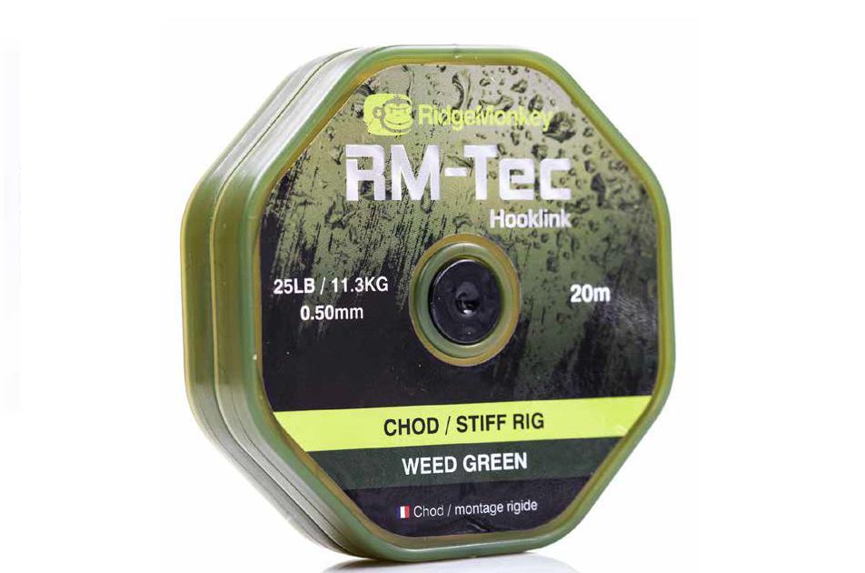 RidgeMonkey RM-Tec Chod Stiff Rig; 20 Lb; 20 m; Weed Green