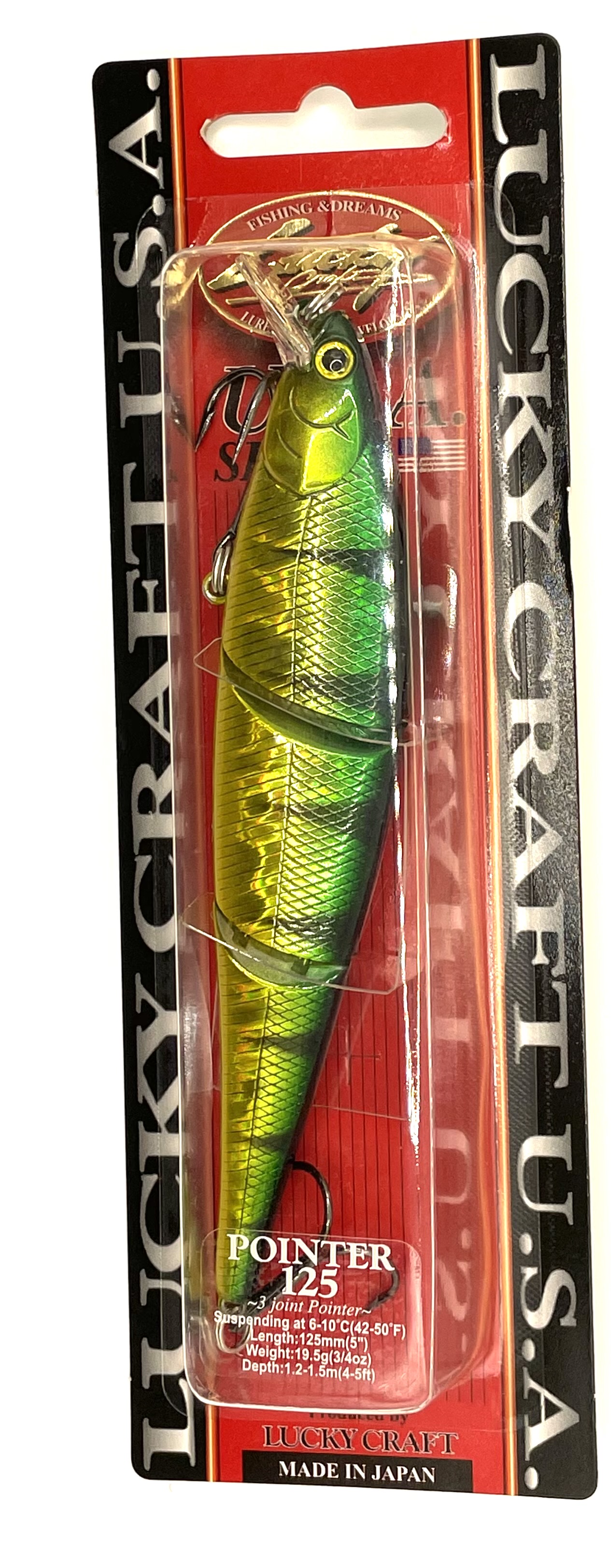 Lucky Craft Pointer 125 suspending 3 teilig, 125 mm, 19,5 g, 1,2-1,5 m, Aurora Green Perch