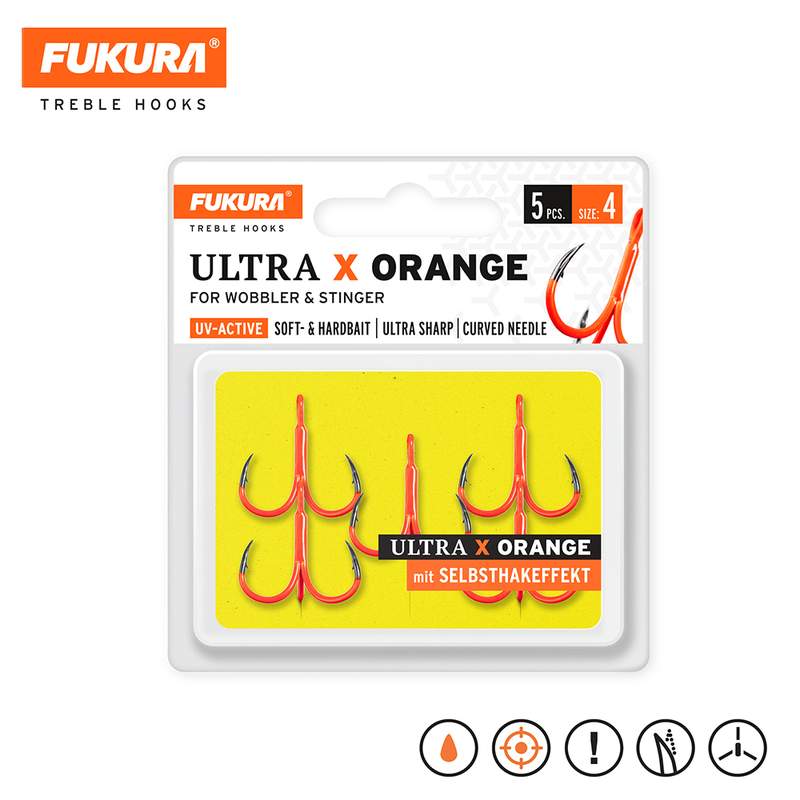 Lieblingsköder Fukura Ultra X Orange; Größe 4; 5 Stück