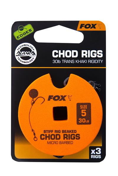 Fox Chod Rig Gr. 5, 30 lb, Micro Barbed, 3 Stück