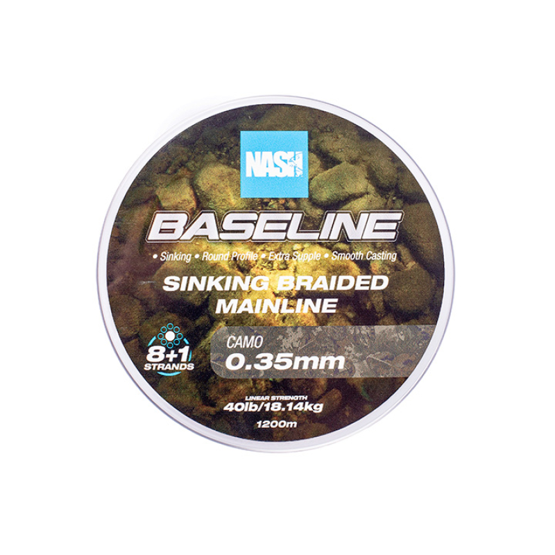 Nash Baseline Sinking Braid Camo 25lb/0.24mm 600m Nash Baseline Sinking Braid Camo 25lb/0.24mm 600m