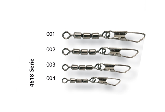 Spro Troutmaster 3-Jointed Rolling Wirbel mit Karabiner; Gr. 12; 7 Kg; 8 Stück