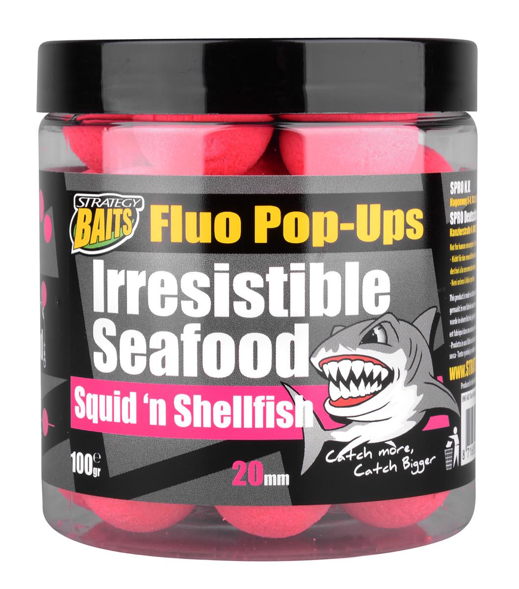 Strategy Baits Fluo Pop-Ups Irresistible Seafood; Salty Krill'n Salmon; ; 20mm;100gr