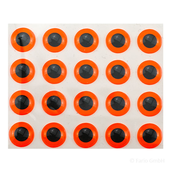 Epoxy 3D Eyes Orange Fluo 7mm 20 Stück