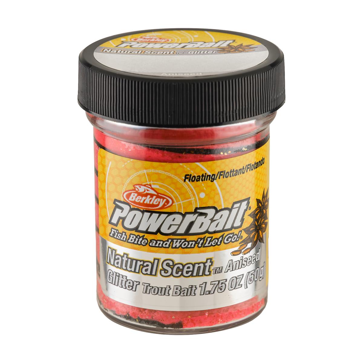 Berkley PowerBait® Natural Glitter Trout Bait; Black & Fluo Red; 50 gr.