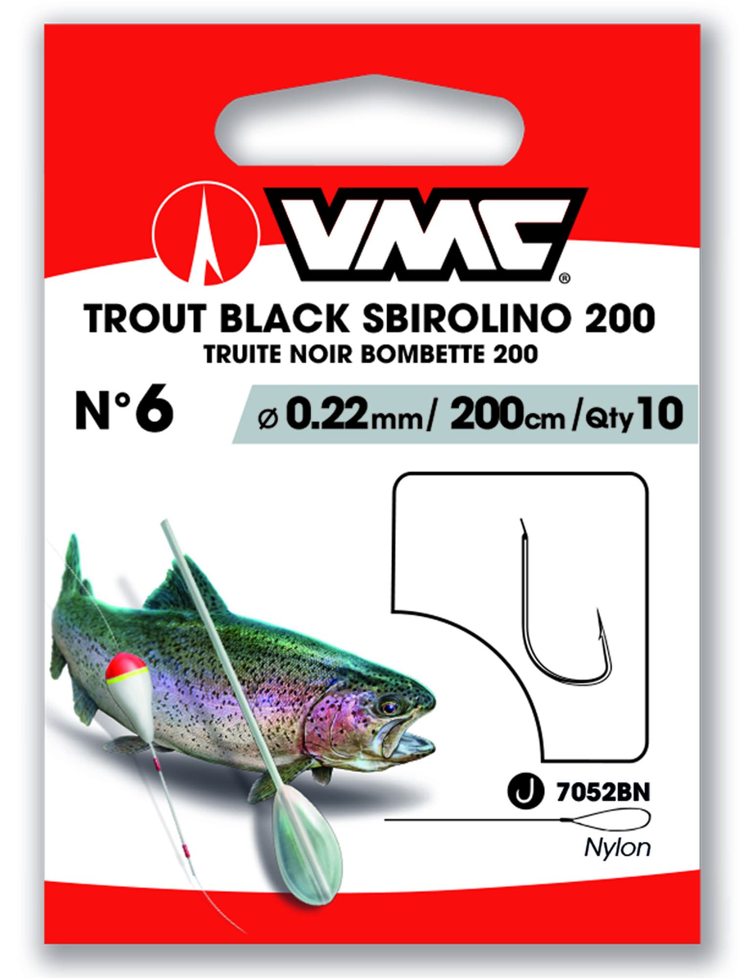 VMC Forelle Sbirolino Black Nickel 200 cm # 10 / 0,18 mm