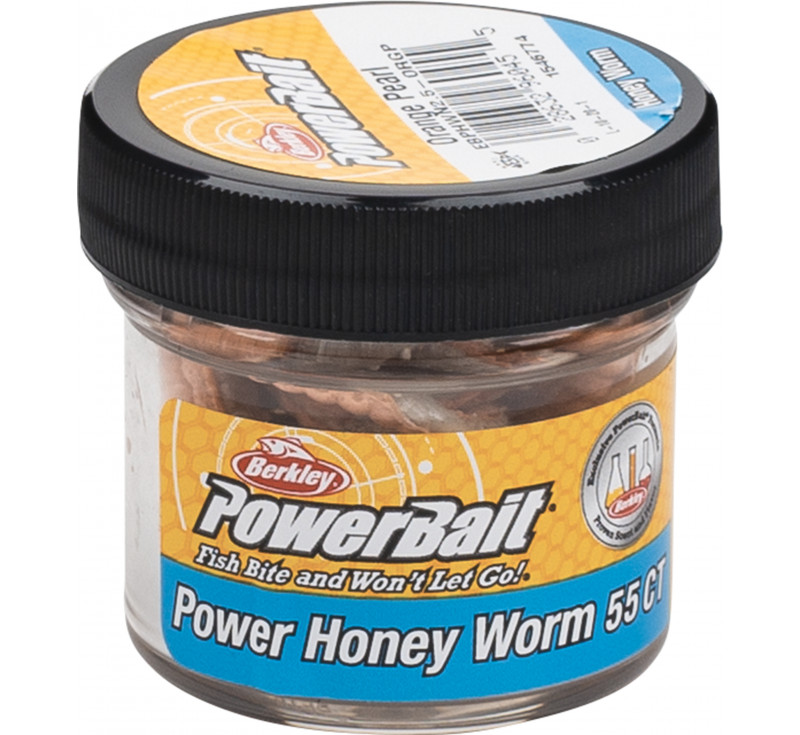 Berkley PowerBait Honey Worm; Orange Pearl