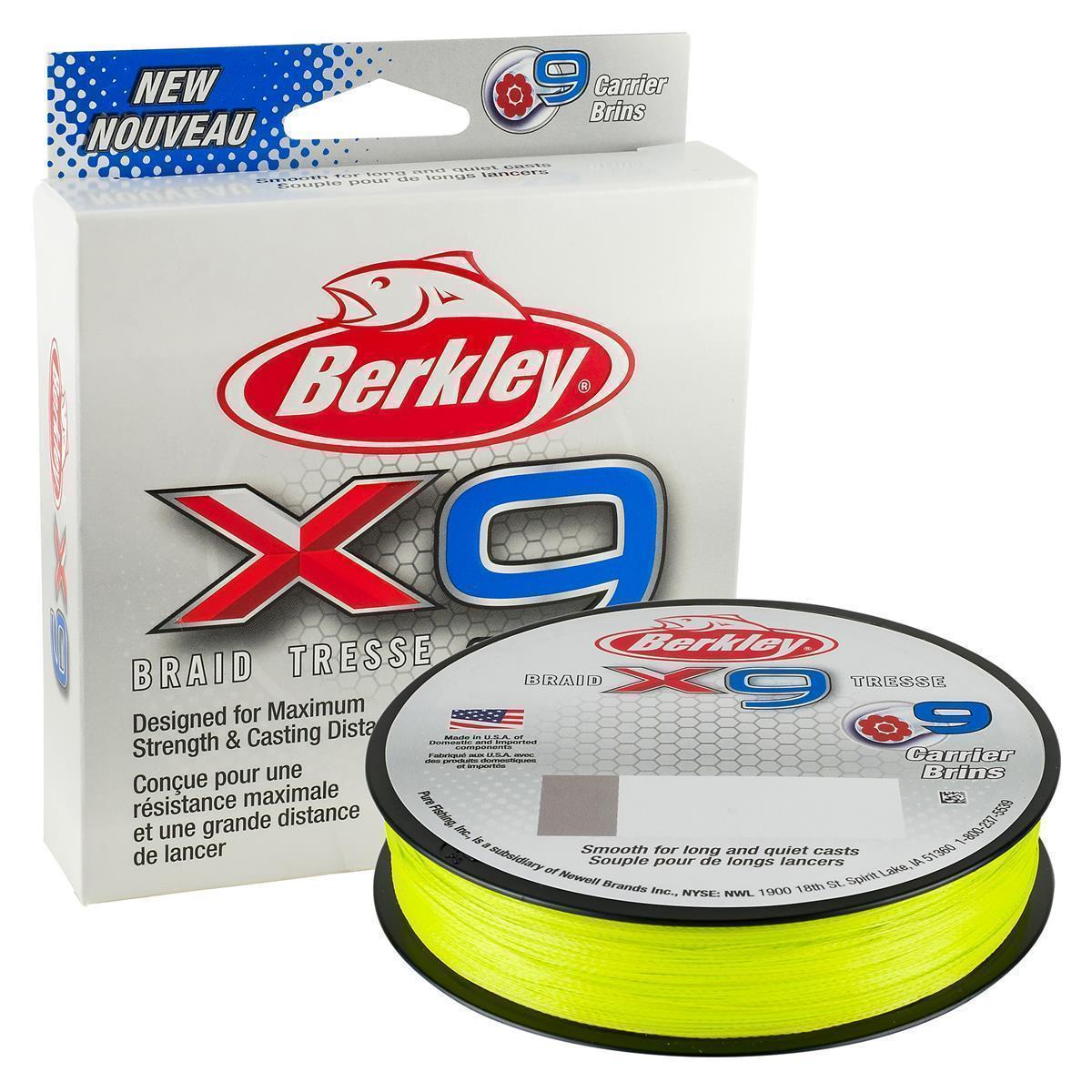 Berkley X9 Braid; 0,12 mm; 12,1 Kg.; 300 m; Flame Green