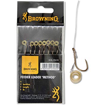 Browning Feeder Method Vorfachhaken barbless; Gr. 10; 0,22 mm; 10 cm; 8 Stück