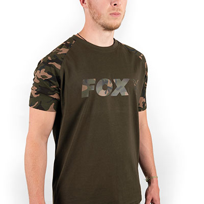 Fox Black/Camo Chest Print T-Shirt; Gr. L