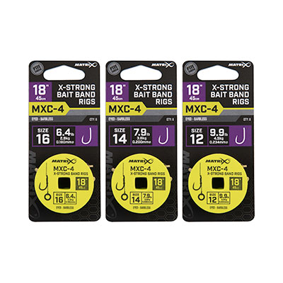 Matrix 18" MXC-4 X-Strong Bait Band Rigs; Gr. 16; 0,18 mm; 8 Stück