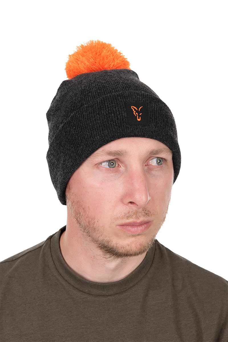 Fox Collection Bobble Hat Black / Orange
