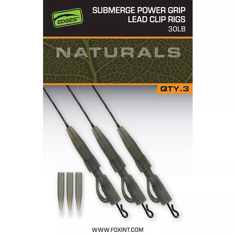Fox Naturals Sub Power Grip Lead Clip 30lb Qty. 3