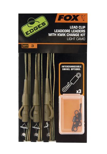 Fox Leadcore Leadclips Rigs incl. Kwik Change Kit; Dark Camo