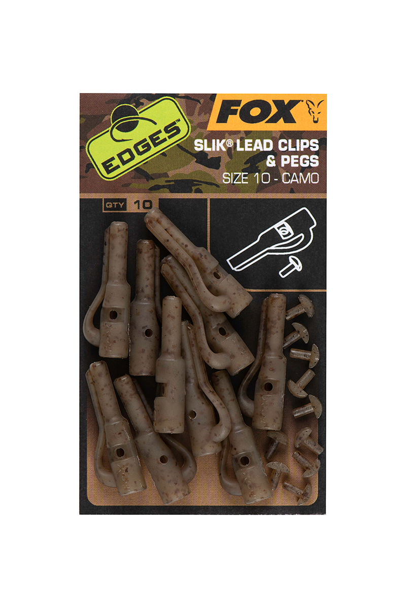 Fox EDGES™ Camo Slik Lead Clip & Pegs (Size 10) Qty. 10