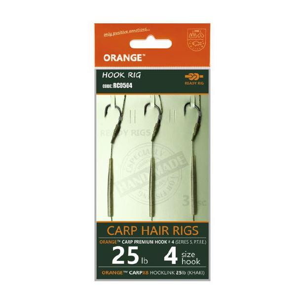 Life Orange Hook Rig Carp Hair Rigs; 20lb; Hook Gr.6