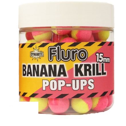 Dynamite Baits Two Tone Fluro Pop-Ups Banana Krill; 20mm