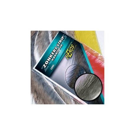 Zonker Strip Hase 4mm Grizzly Natur Silber