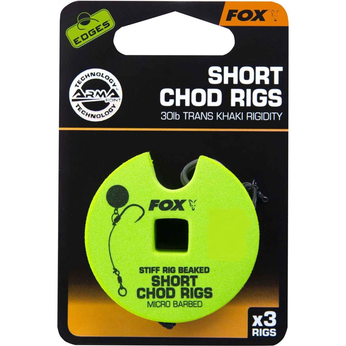 Fox Short Chod Rig Gr. 6, 25 lb, Micro Barbed, 3 Stück