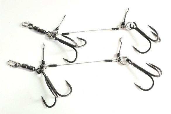 Pikecraft Double Swivel Stinger Rig L | Köder-Größen 18-23cm 2x Stinger Rig mit 1/0 BKK Spear-21 SS